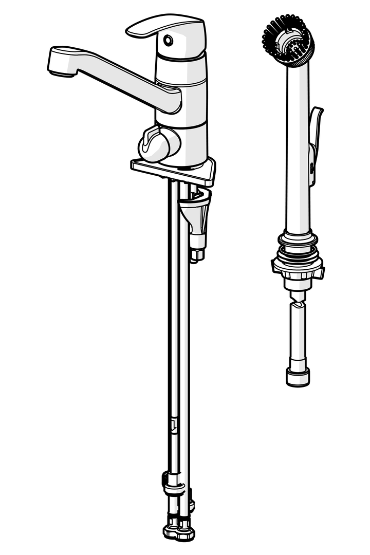 Oras Safira - Utility room faucet with dishwasher valve