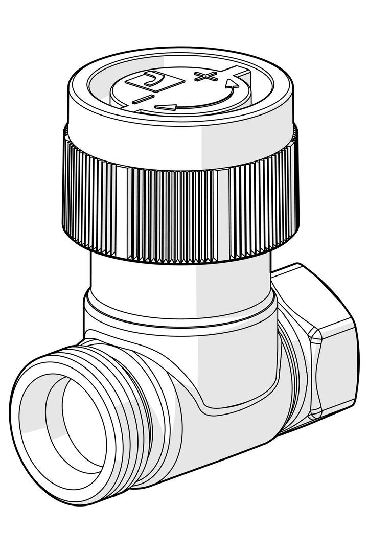 Oras Stabila Pro - Radiator valve body, DN10, L=50 443010D