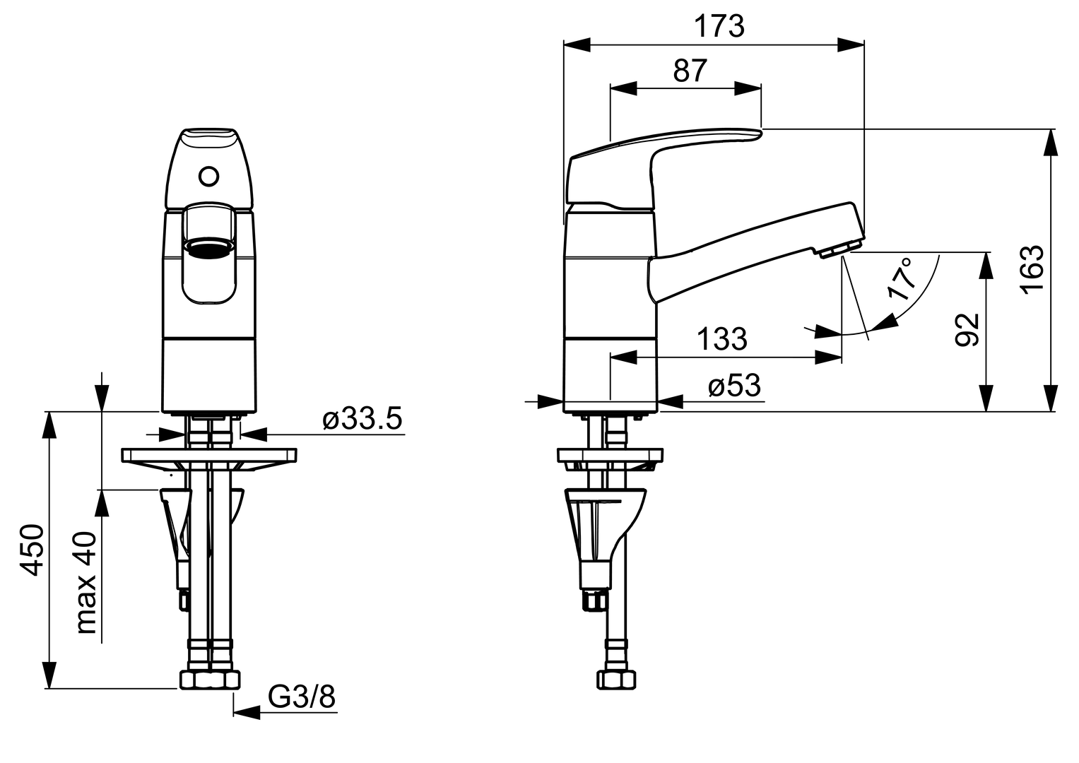 Oras Safira - Washbasin faucet 1015F
