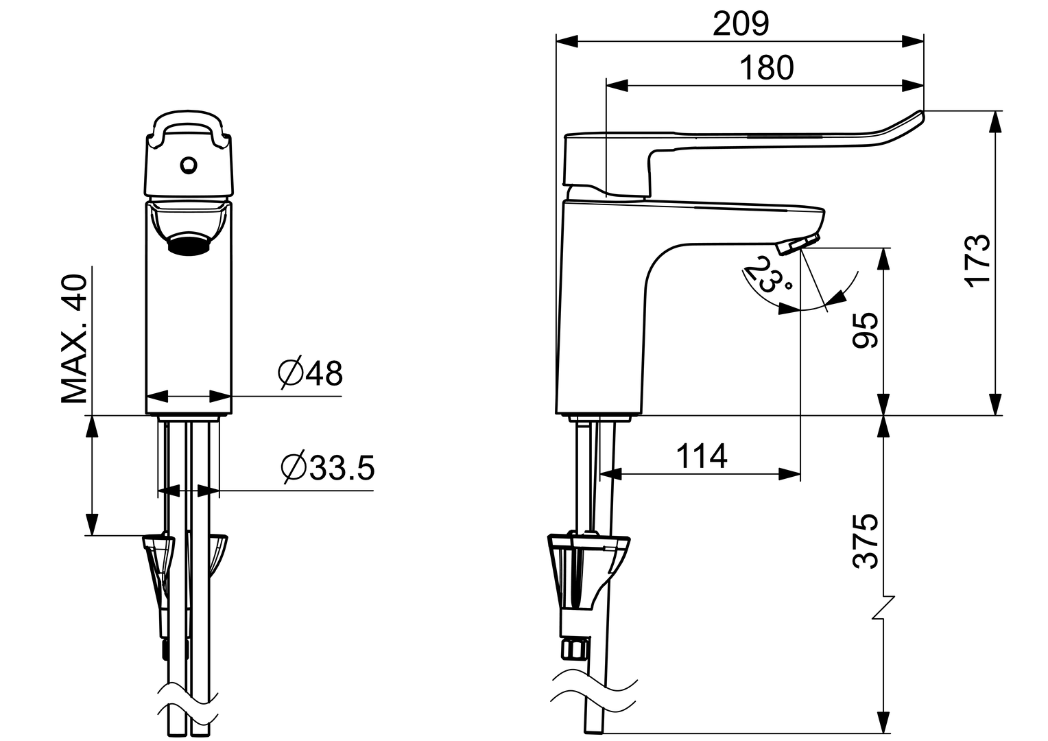 Oras Clinica - Washbasin faucet 5611B