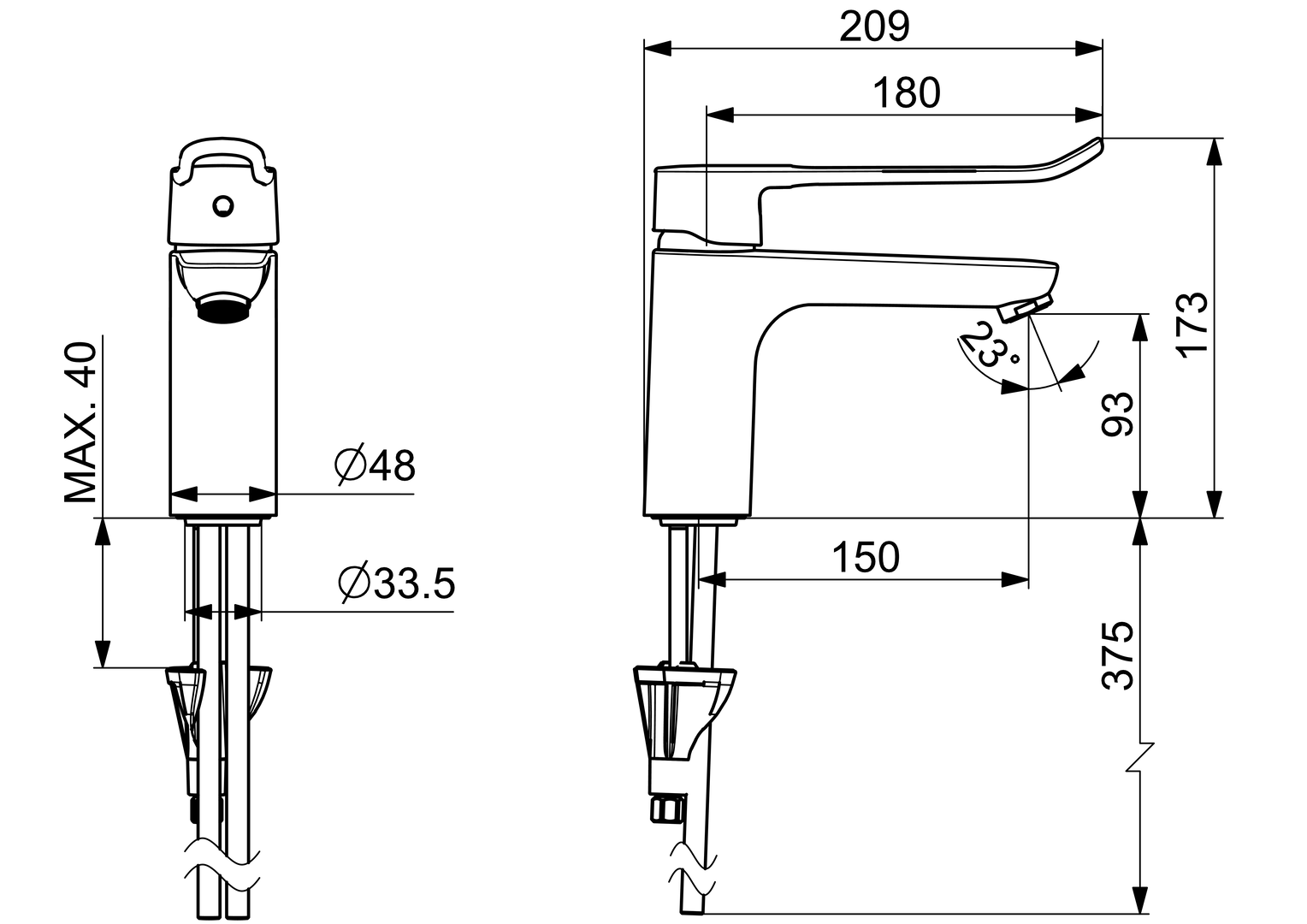 Oras Clinica - Washbasin faucet 5619B