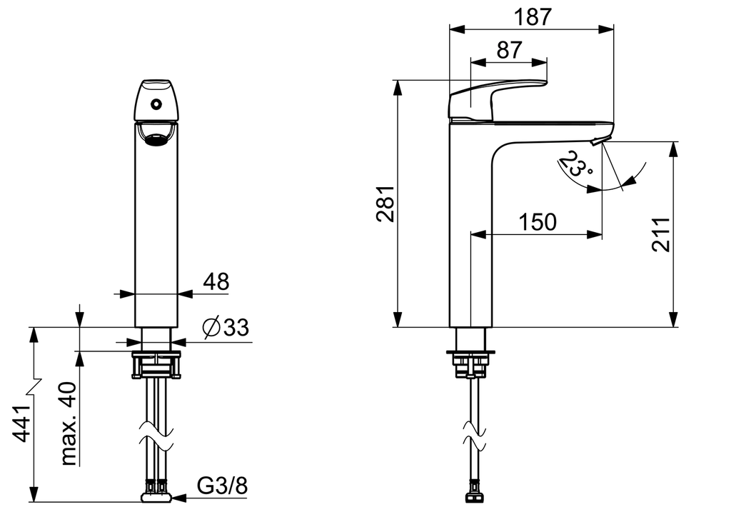 Oras Safira - High washbasin faucet 1006F-33