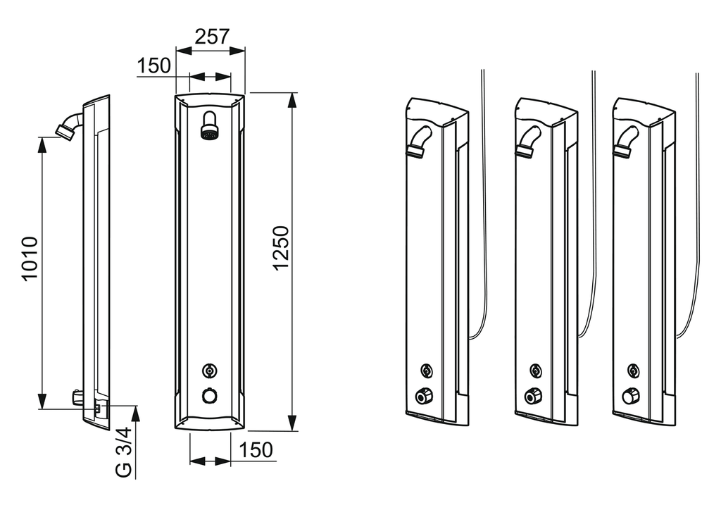 Oras Electra - Shower panel, 9 V, Bluetooth