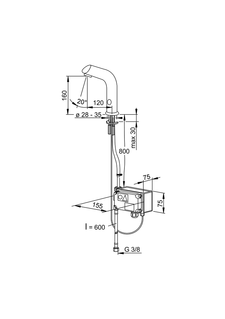 Oras Electra - Washbasin faucet, 24/48 V, Bluetooth 6100Z