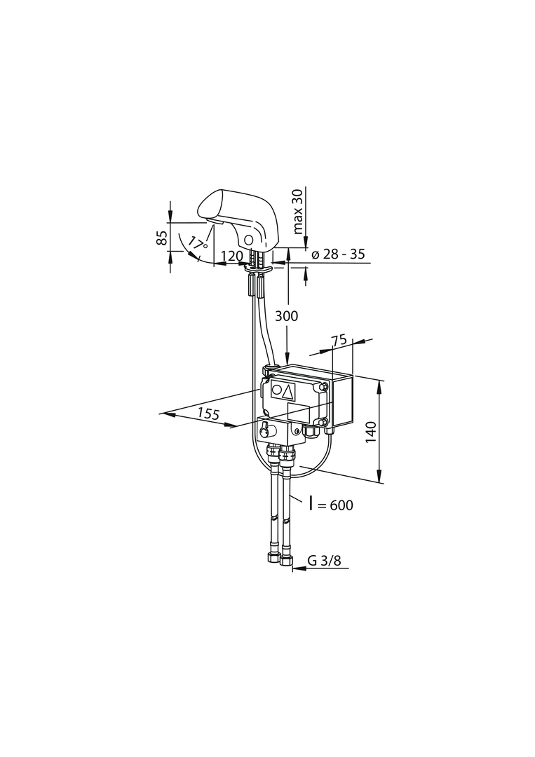 Oras Electra - Washbasin faucet, 24/48 V, Bluetooth 6114Z