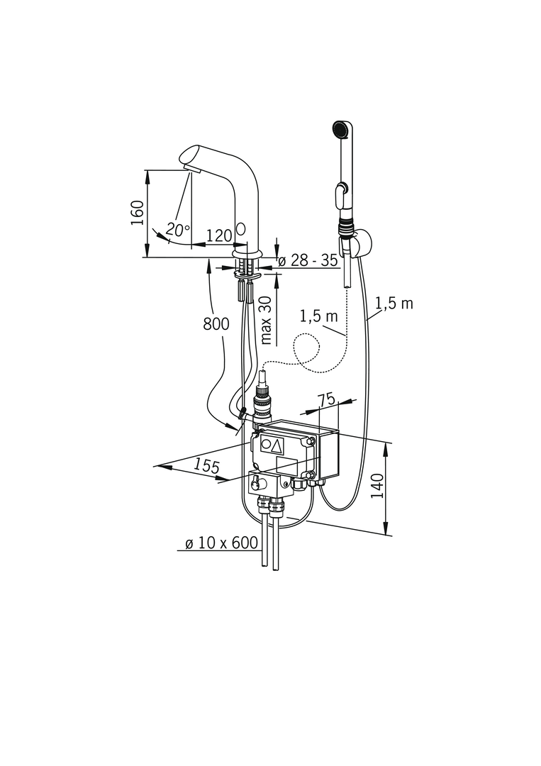 Oras Electra - Washbasin faucet, 24/48 V, Bluetooth 6205MZ