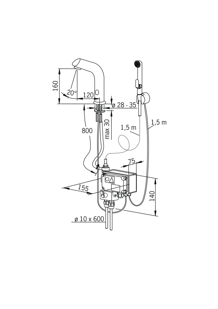 Oras Electra - Washbasin faucet, 24/48 V, Bluetooth 6205Z