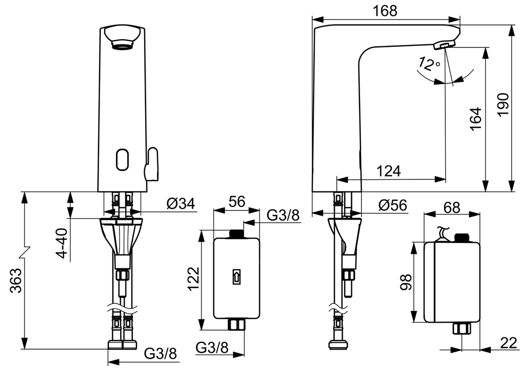 Oras Electra Digital+ - Washbasin faucet, Bluetooth 9380BFZ
