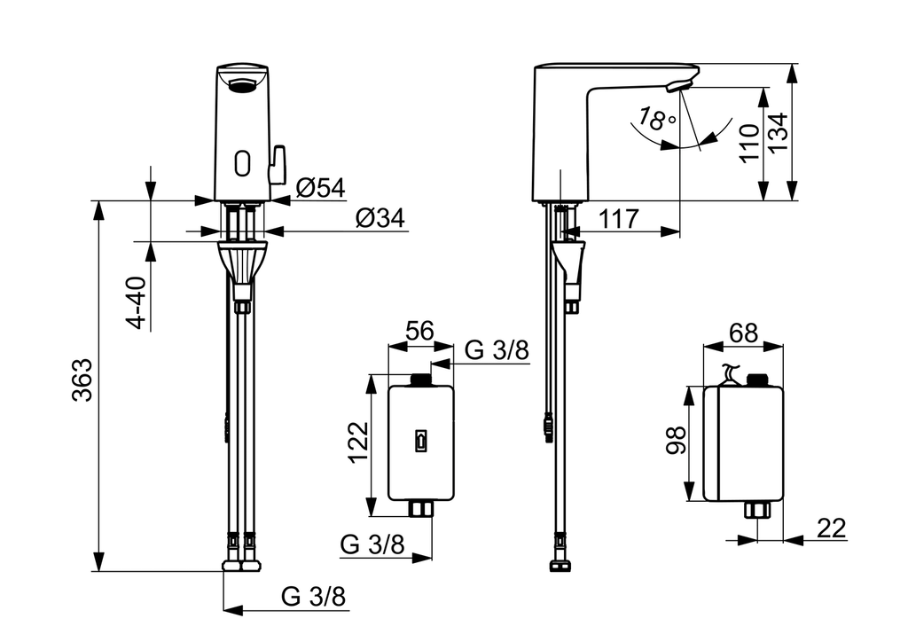 Oras Electra Digital+ - Washbasin faucet, Bluetooth 9230BFZ