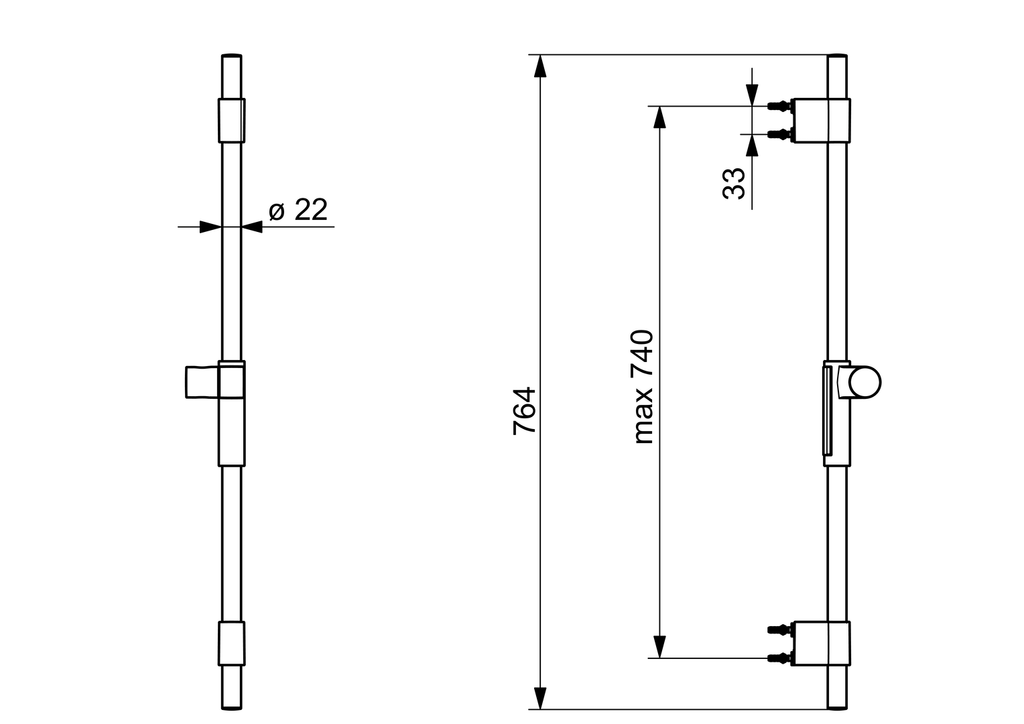 Oras Hydractiva - Shower rail 253407