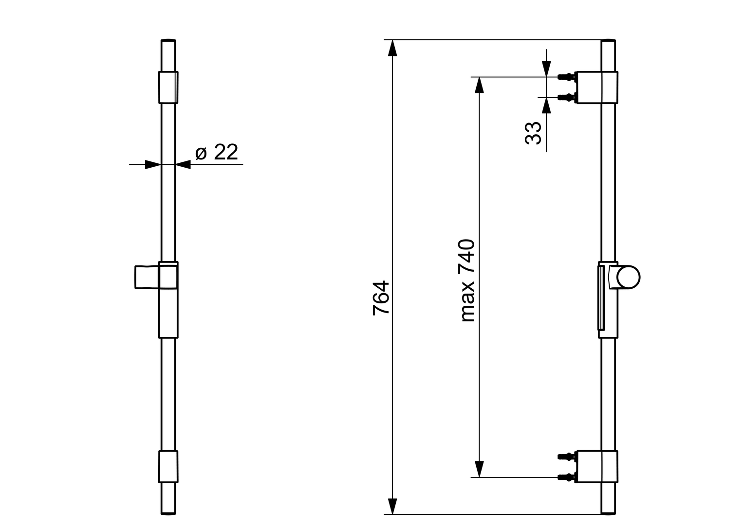 Oras Hydractiva - Shower rail 253407