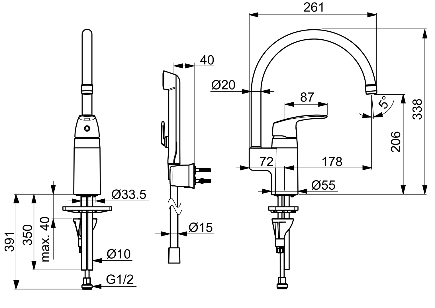 Oras Safira - Washbasin faucet 1033