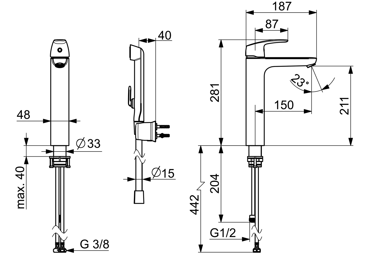 Oras Safira - High washbasin faucet 1002F