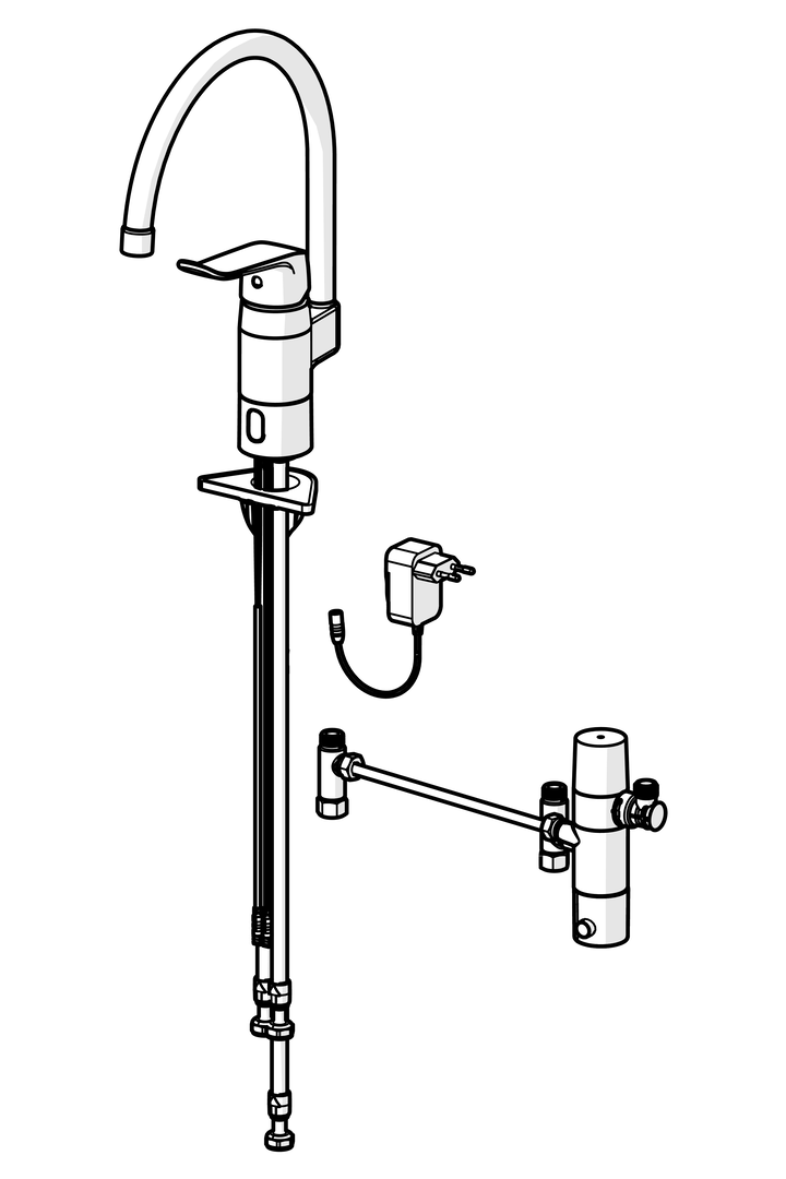 Oras Care Hybrid - Kitchen faucet, 230/9 V, Bluetooth 5738FTZ