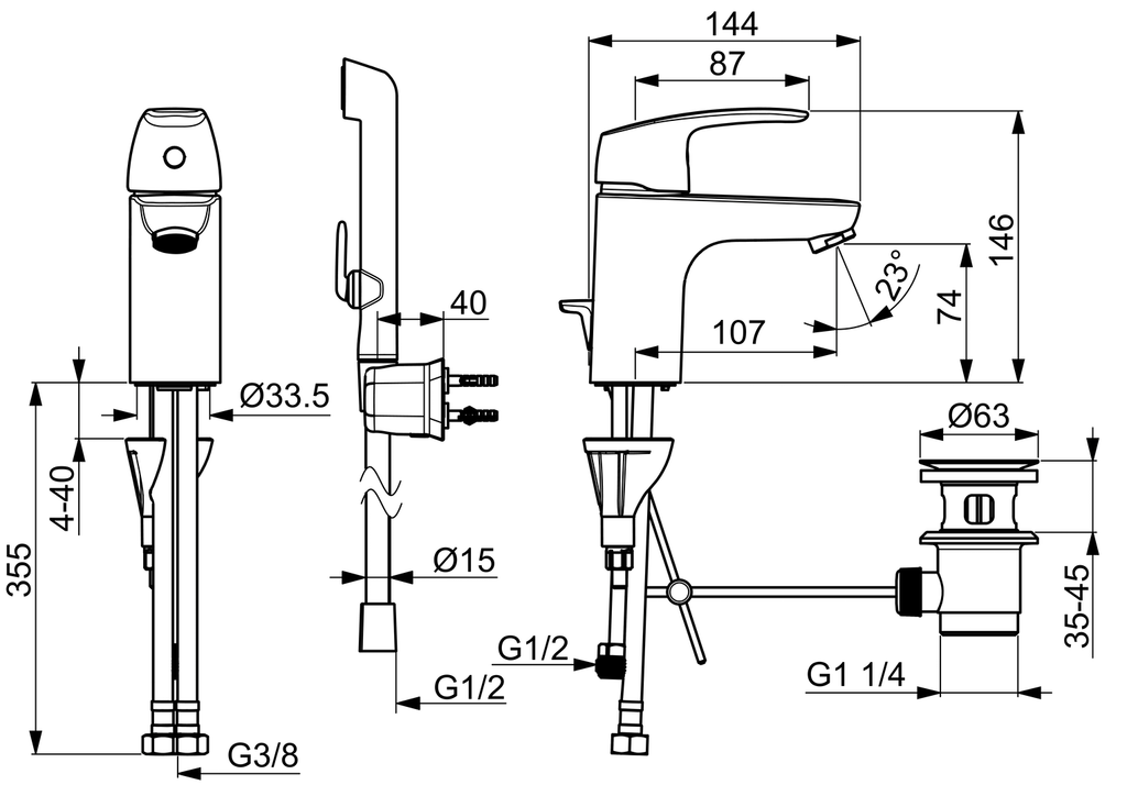 Oras Safira - Washbasin faucet 1008F