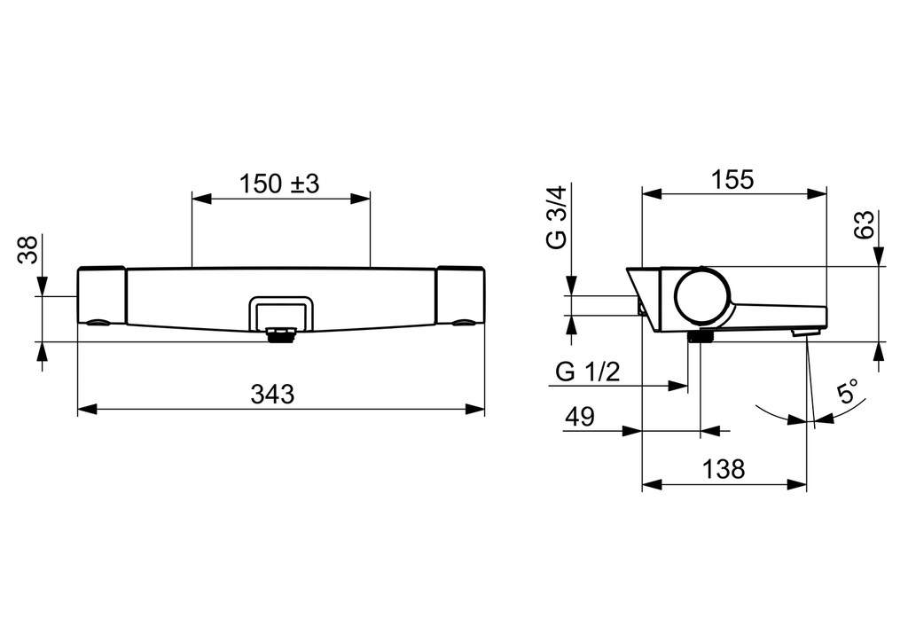Oras Optima Style - Shower faucet with spout 7140GN