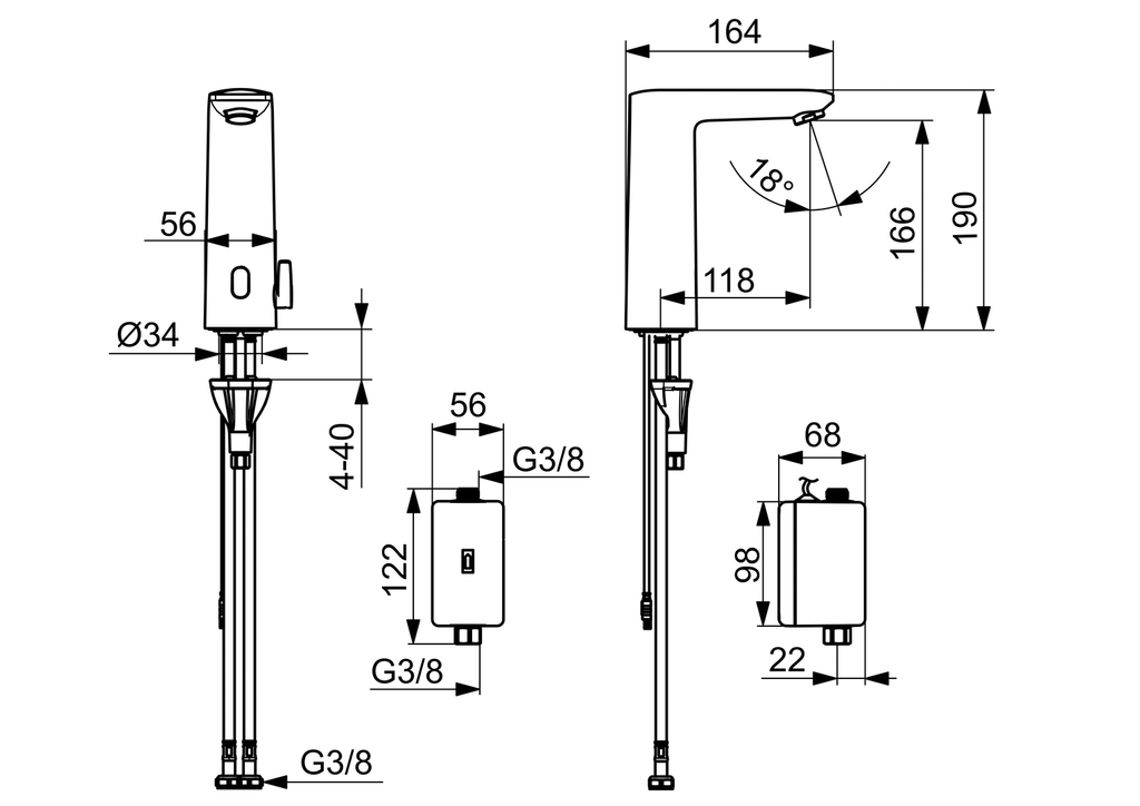 Oras Electra Digital+ - Washbasin faucet, Bluetooth 9330BFZ