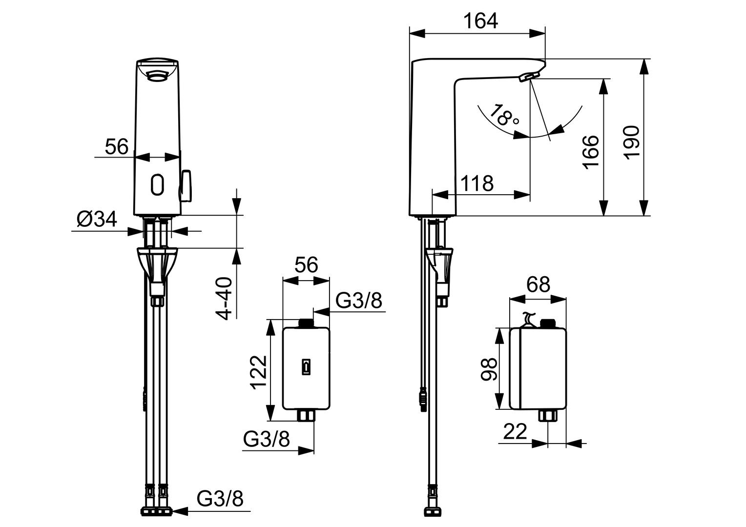 Oras Electra Digital+ - Washbasin faucet, Bluetooth 9330BFZ