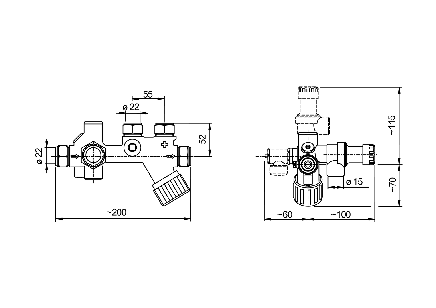 Oras - Feed mixing valve, Cu22 420222
