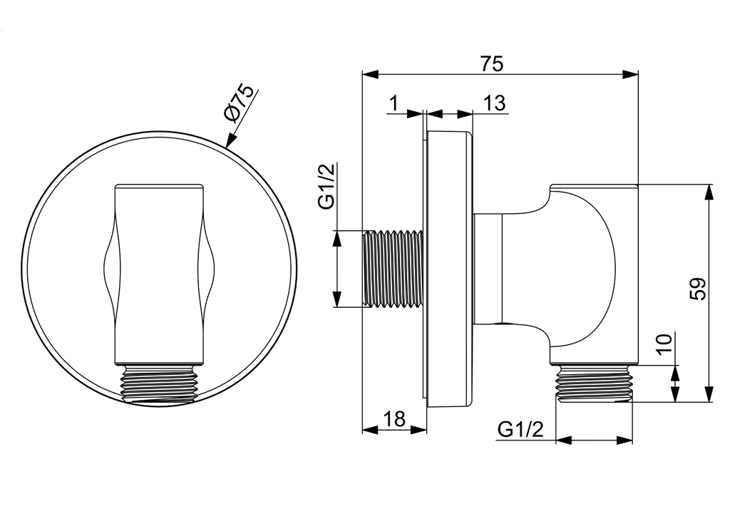 Oras Group - Wall coupling for shower hose 290022-33