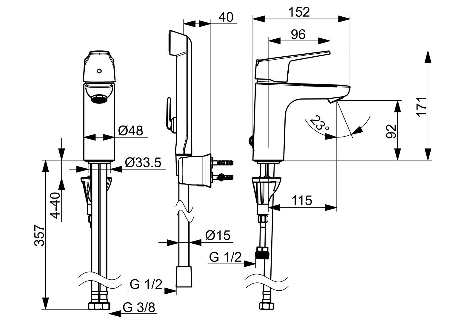Oras Vega XL - Washbasin faucet 1801FG