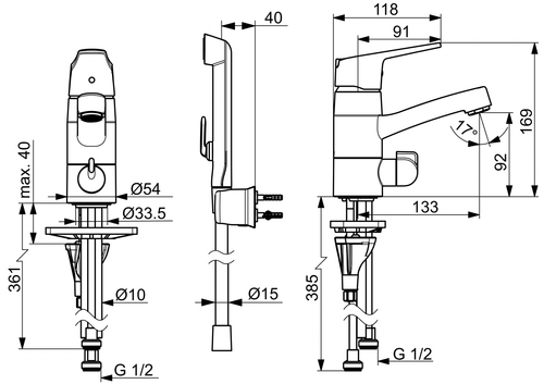 Oras Vega - Washbasin faucet with washing machine valve 1814G
