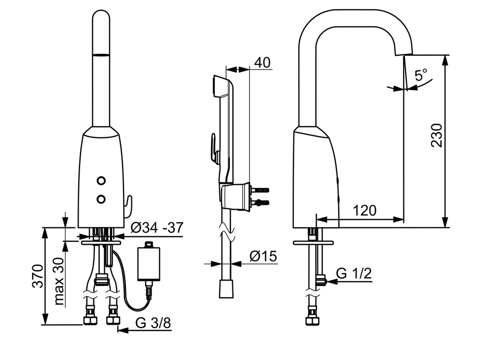 Oras Electra - Washbasin faucet, 6 V, Bluetooth 6332fz