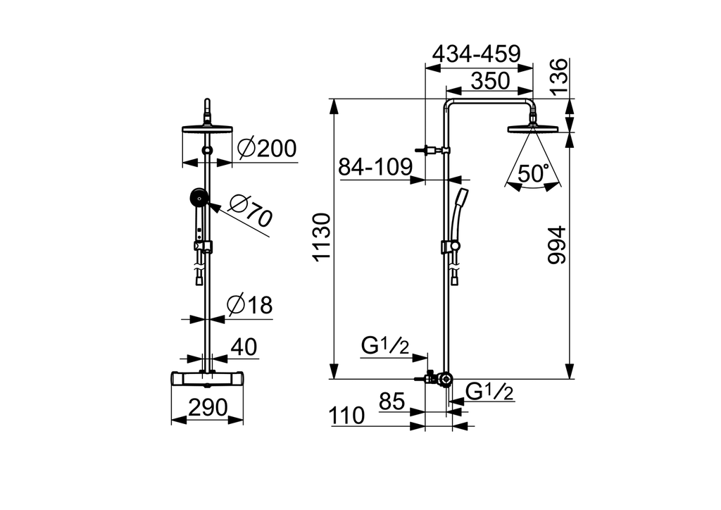 Oras Nova - Shower system, 40cc 7418