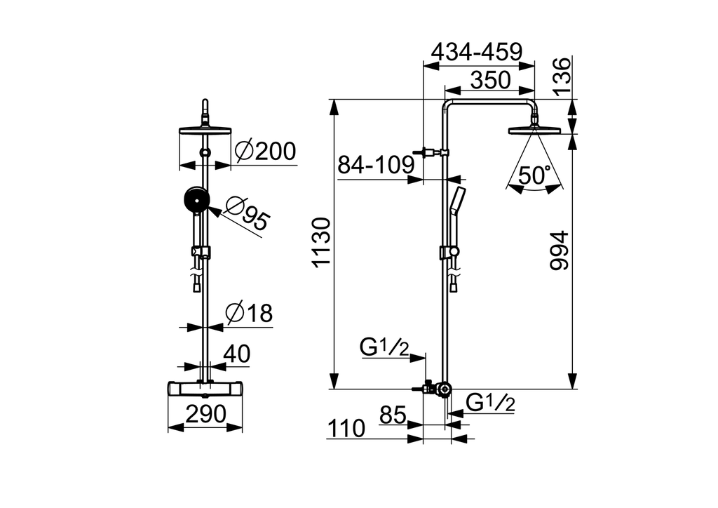 Oras Nova - Shower system, 40cc 7419