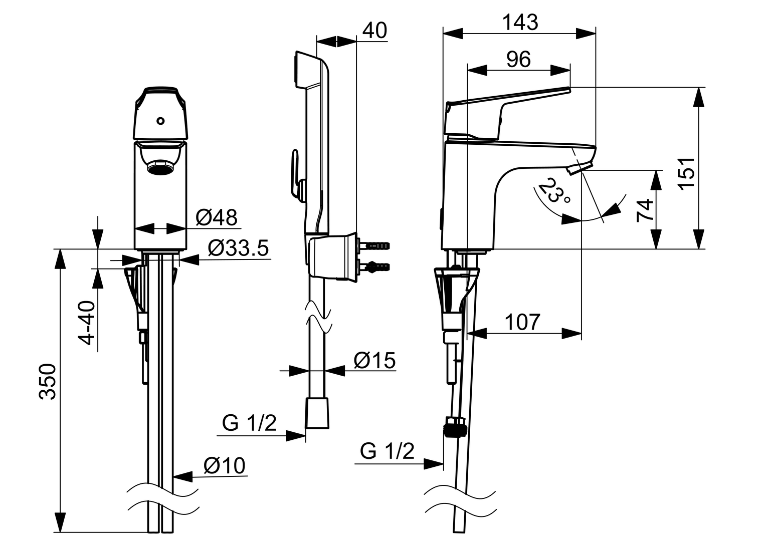 Oras Vega - Washbasin faucet 1812G