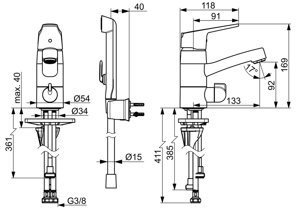 Oras Vega - Washbasin faucet with washing machine valve 1814FG-33