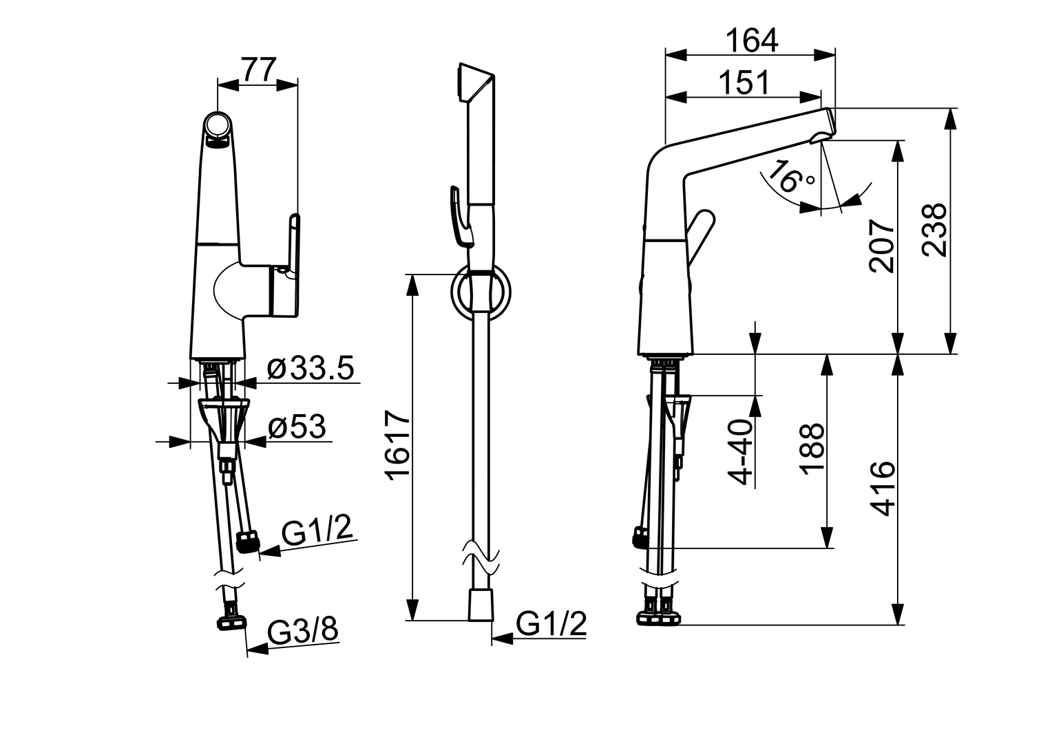 Oras Inspera - Washbasin faucet 3008F