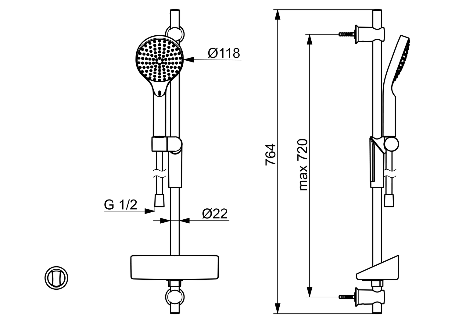 Oras Hydractiva Digital - Shower set, Bluetooth
