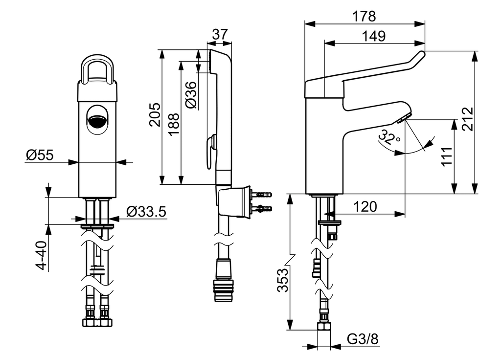Oras Medipro Protec - Washbasin faucet 5512bf