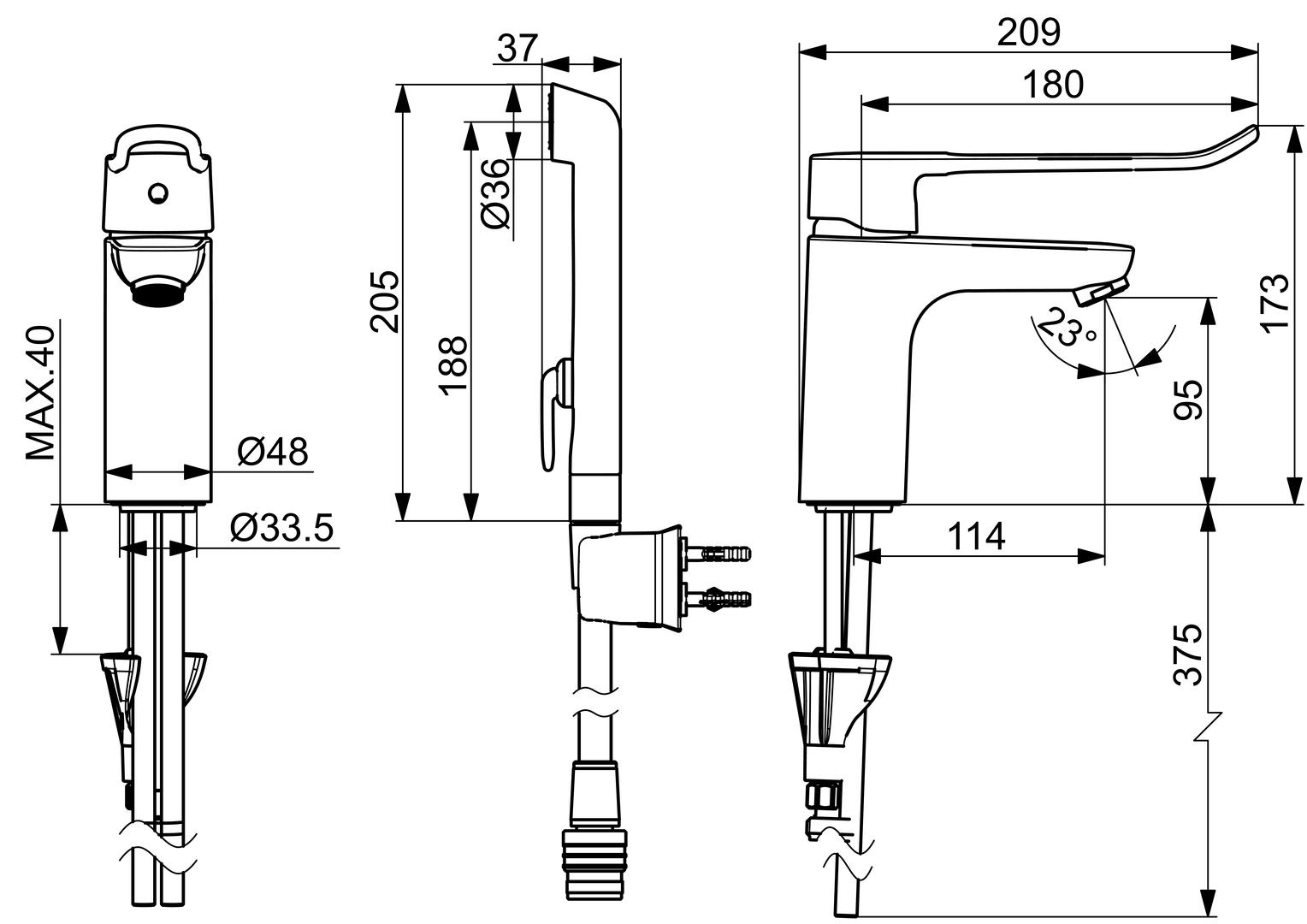 Oras Clinica - Washbasin faucet 5601B