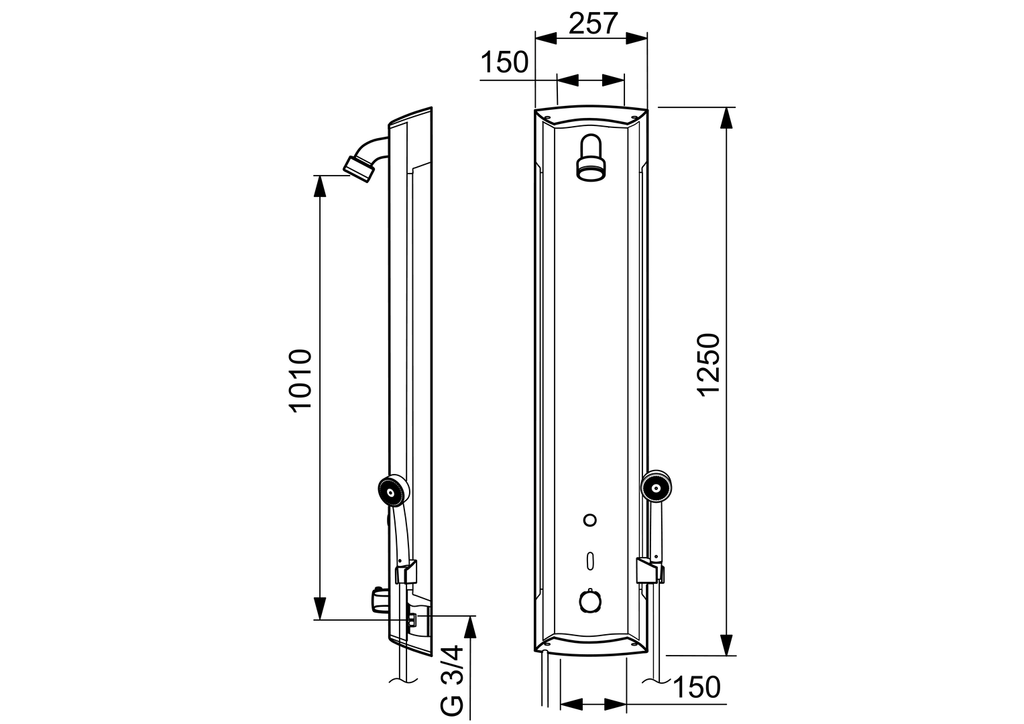 Oras Electra - Shower panel, 6 V 6662f-106