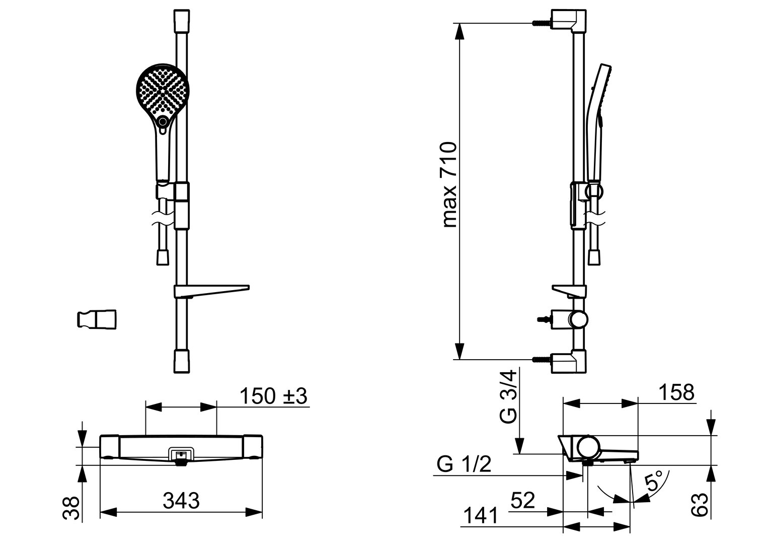 Oras Optima Style - Bath and shower faucet with shower set 7149-109