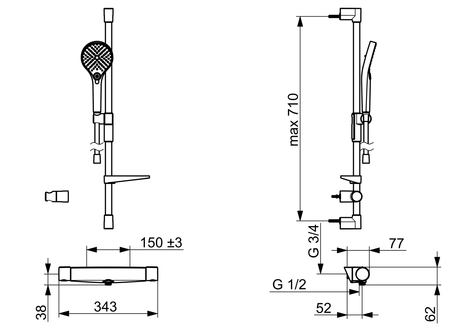 Oras Optima Style - Shower faucet with shower set 7169-109