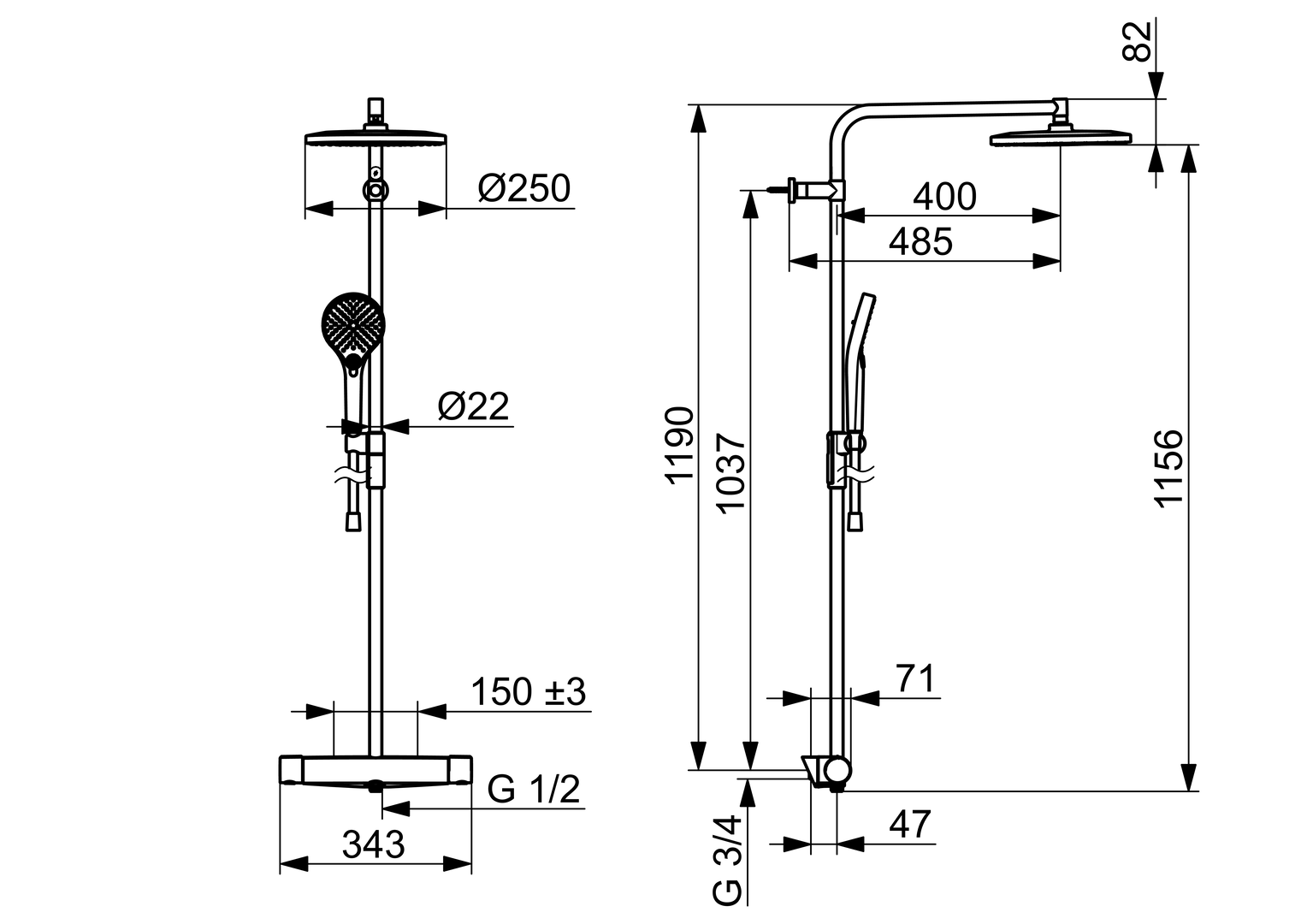 Oras Optima Style - Shower system 7192N
