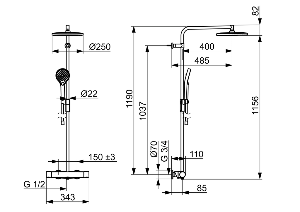 Oras Optima Style - Shower system 7192N-33