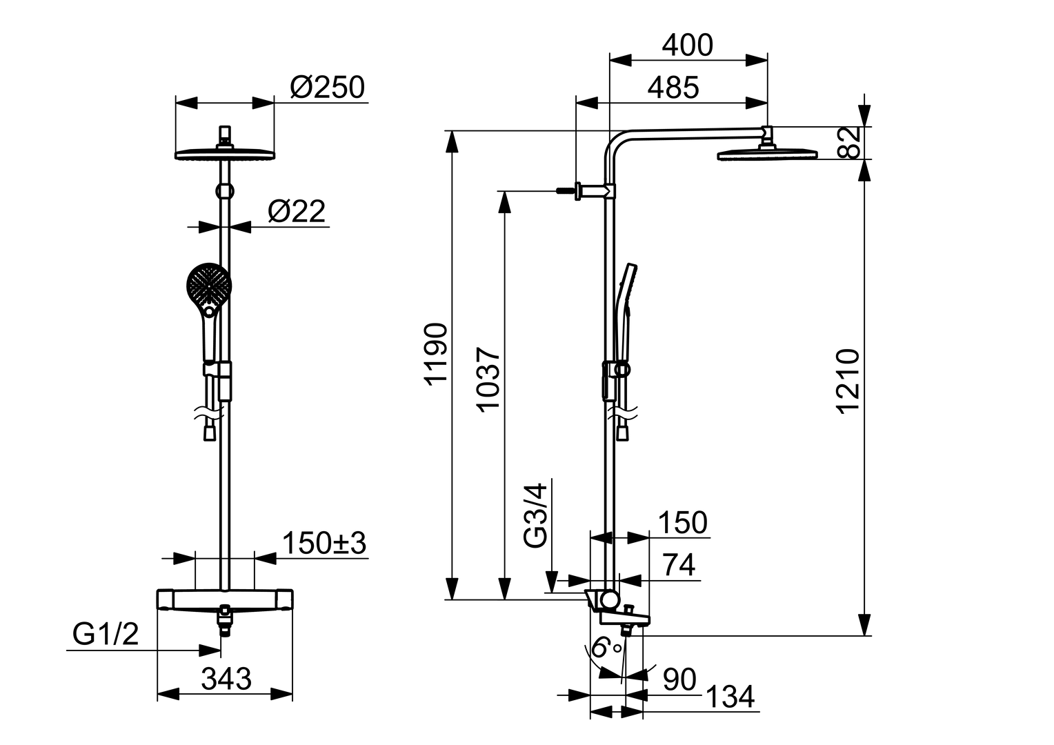 Oras Optima Style - Shower system 7193N