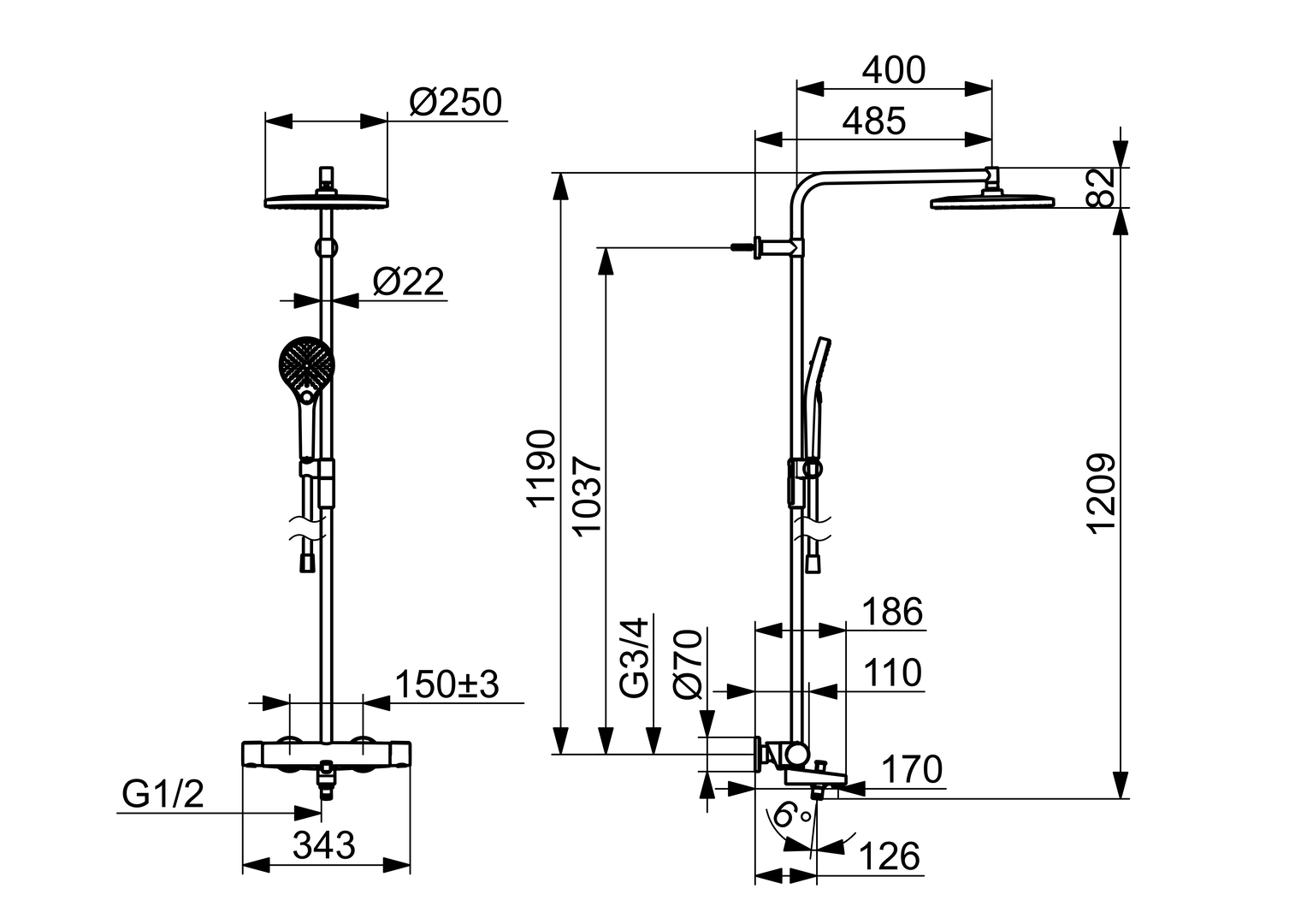 Oras Optima Style - Shower system 7193N-81