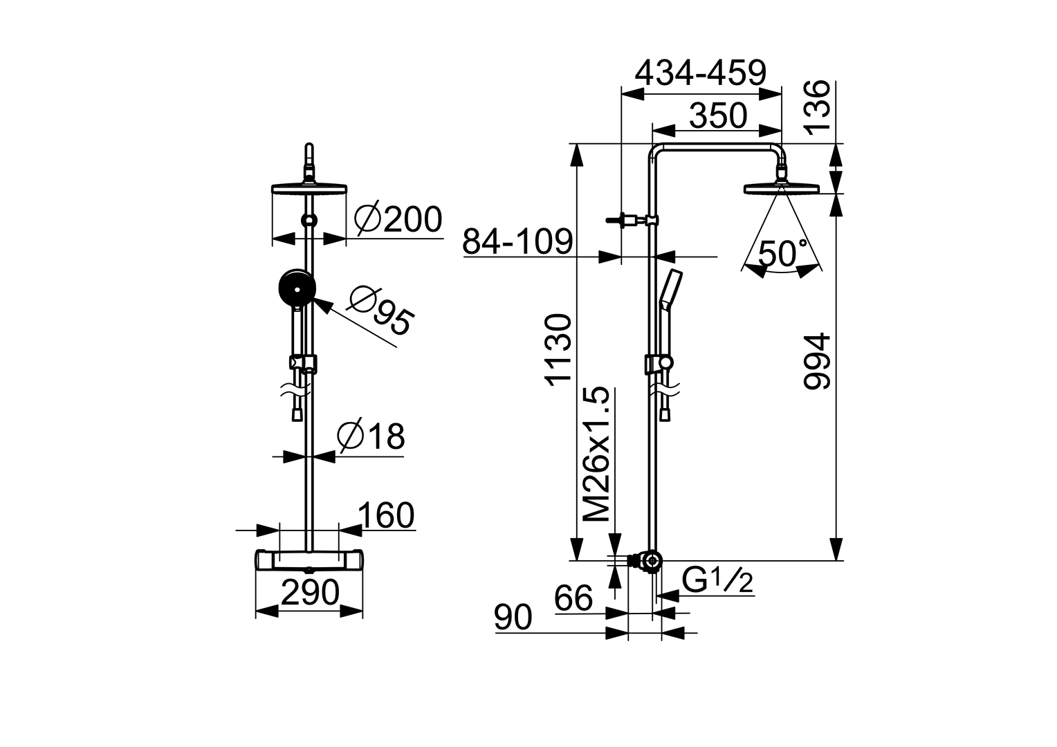 Oras Nova - Shower system, 160cc 7409