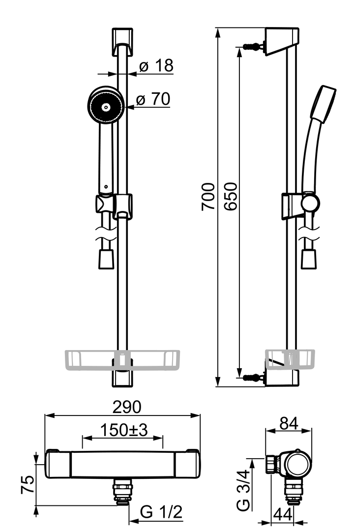 Oras Nova - Shower faucet with shower set 7495