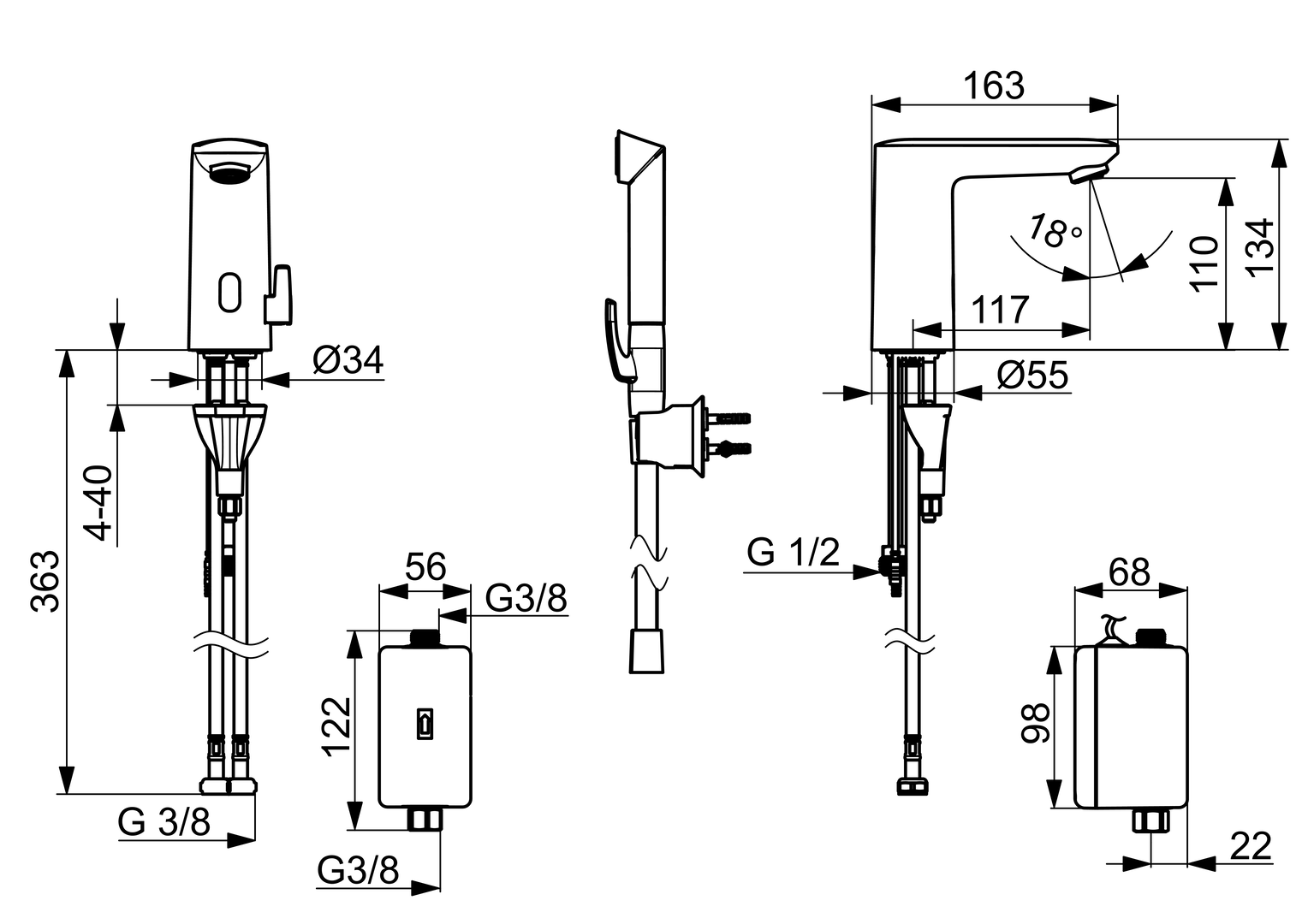 Oras Electra Digital+ - Washbasin faucet, Bluetooth 9232BFZ