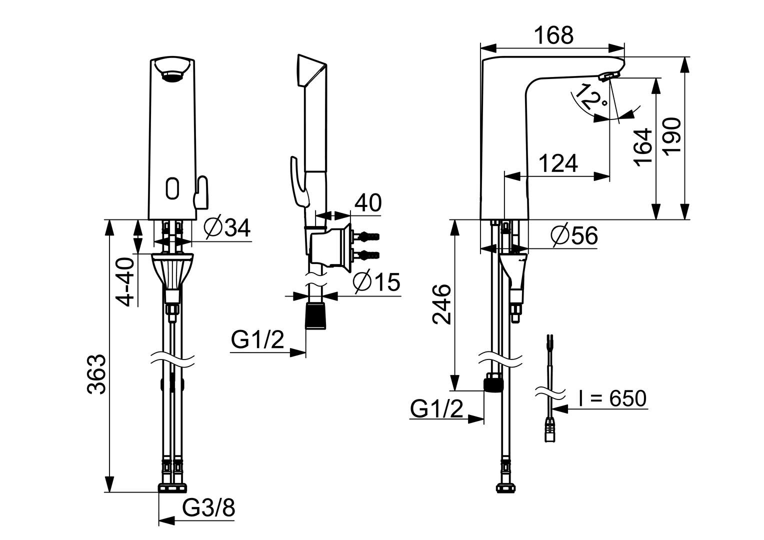 Oras Electra Safety - Washbasin faucet, 3 V, Bluetooth 9362FZ