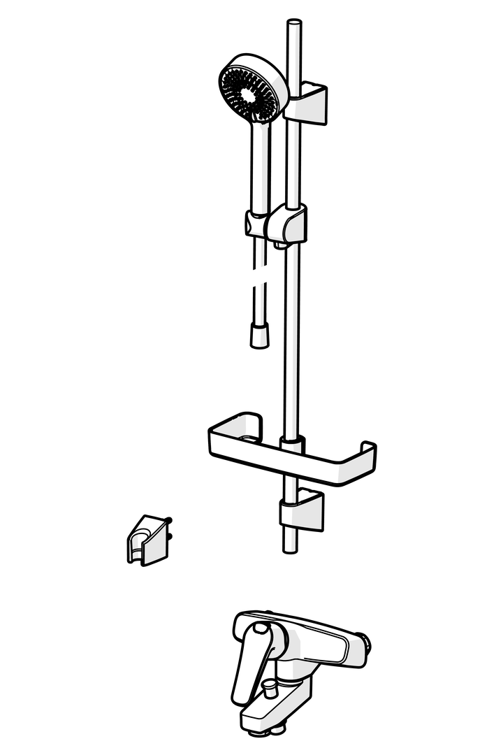 Oras Vega - Bath and shower faucet with shower set 1879G