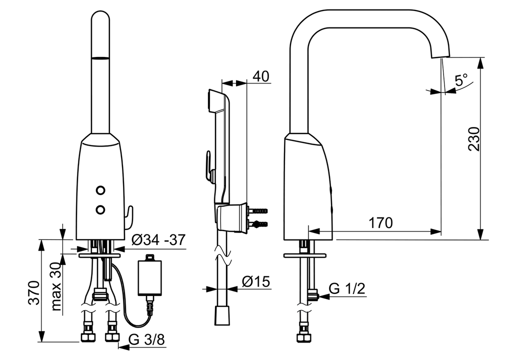 Oras Electra - Washbasin faucet, 6 V, Bluetooth 6333FZ