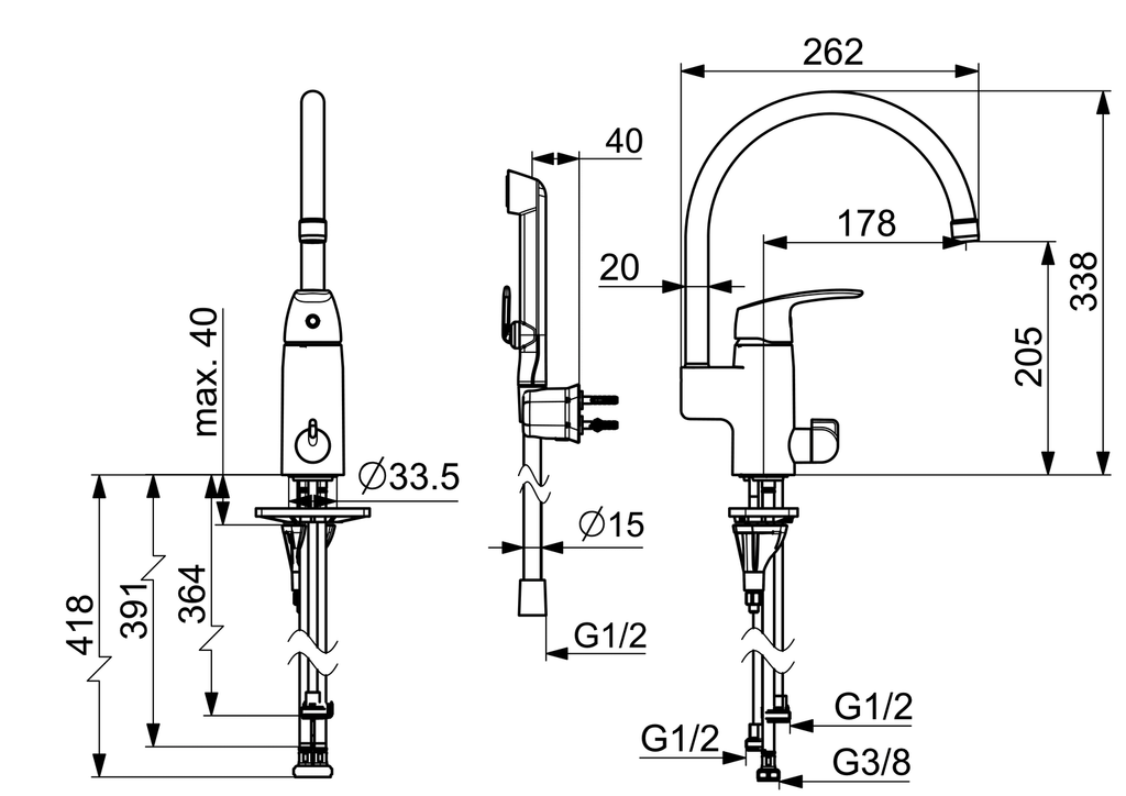 Oras Safira - Washbasin faucet with washing machine valve 1034F