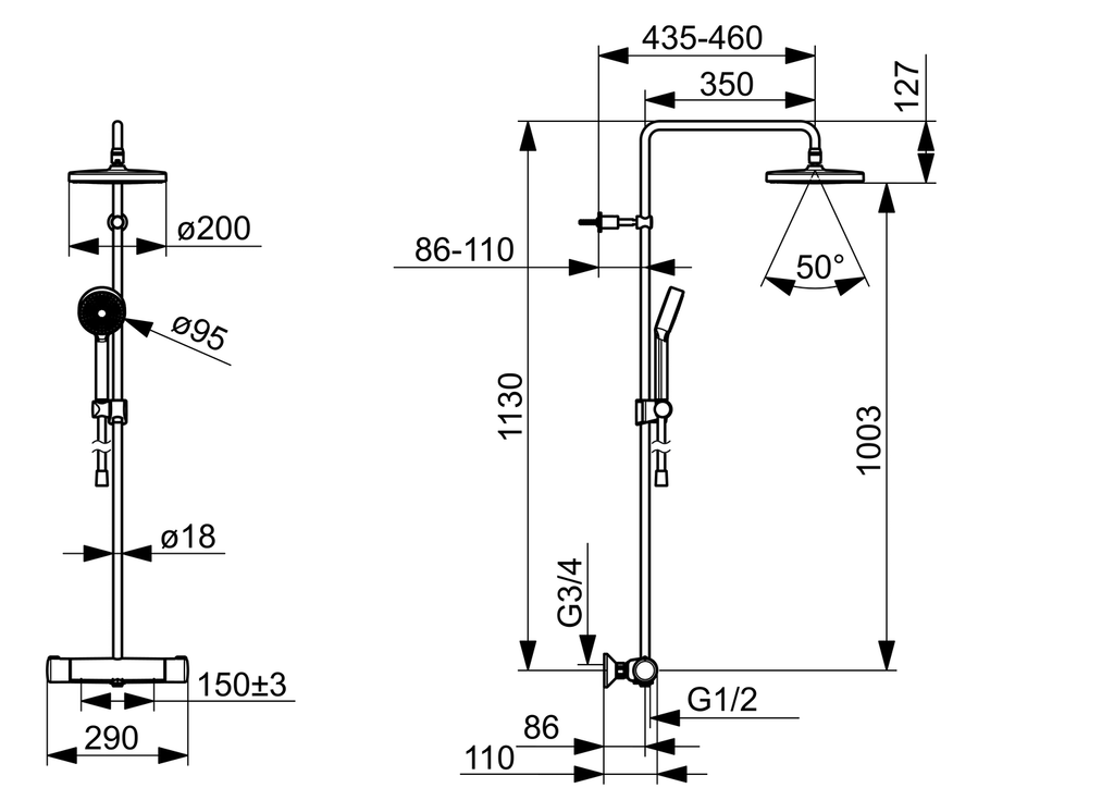 Oras Nova - Shower system 7402-33